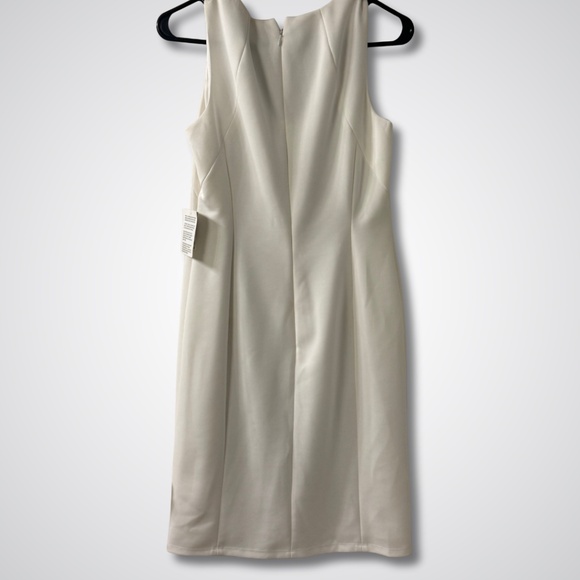 NWT Anne Klein White and Tan Geometric Lace Midi Dress - Picture 4 of 5